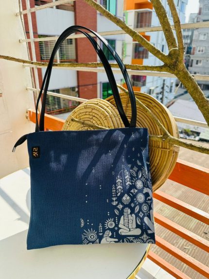 jute bag with screen print & Inside zipper system